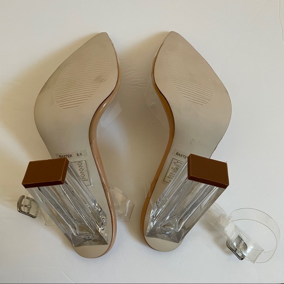 🌟 New with Box - All Clear Chunky Pointed Toe Heels - Picture 5 of 14